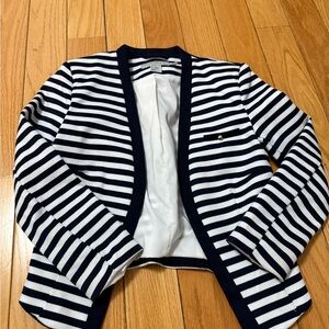 H&M Navy and White Striped Blazer